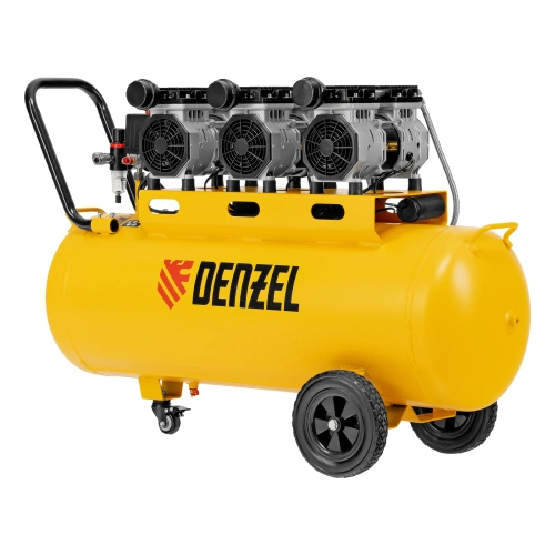 Компрессор безмасляный, малошумный DLS 1800/100,1800 Вт, 3x600, 100 л, 345 л/мин Denzel по ценам производителя в Казани с доставкой по всей России