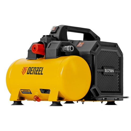 Компрессор  DLS750/6 безмасляный малошумный 750 Вт, 140 л/мин,ресивер 6 л Denzel по ценам производителя в Казани с доставкой по всей России