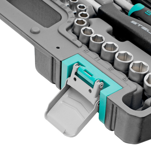 Набор инструментов, 1/2", 1/4", CrV, пластиковый кейс 69 предметов Stels купить в Москве с доставкой по всей России | ProtosMarket.ru