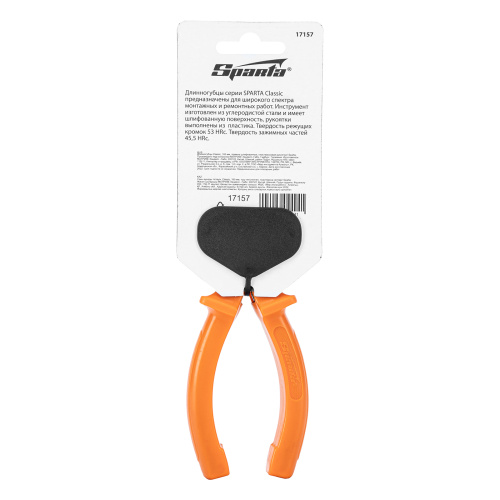 Длинногубцы прямые Classic, 160 мм, шлифованные, пластмассовые рукоятки Sparta купить в Москве с доставкой по всей России | ProtosMarket.ru