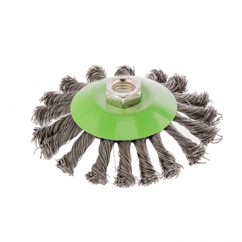 Щетка для УШМ, 115 мм, М14, "тарелка", крученая проволока 0.5 мм Сибртех по ценам производителя в Казани с доставкой по всей России