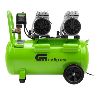 Компрессор безмаслянный малошумный МБ 2000/50, 2000 Вт, 50л, 300 л/мин Сибртех по ценам производителя в Казани с доставкой по всей России