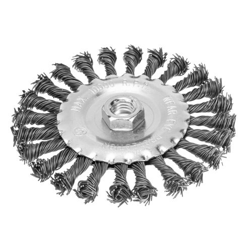 Щетка для УШМ 125 мм, М14, плоская, крученая проволока 0.8 мм Matrix по ценам производителя в Казани с доставкой по всей России