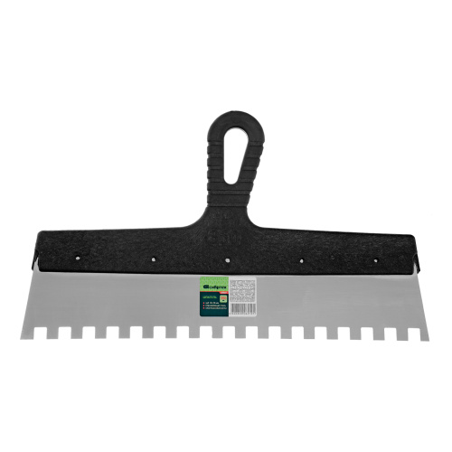 Шпатель из нержавеющей стали, 350 мм, зуб 10 х 10 мм, пластмассовая ручка Сибртех купить в Москве с доставкой по всей России | ProtosMarket.ru