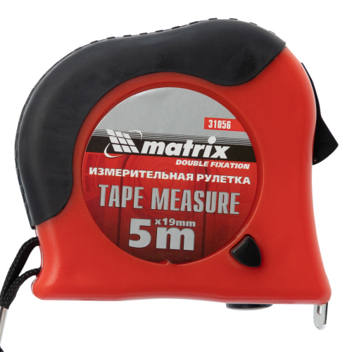 Рулетка Double fixation,5 м х 19 мм,обрезиненный корпус,двойная плавная фиксация Matrix по ценам производителя в Казани с доставкой по всей России