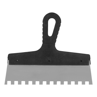 Шпатель из нержавеющей стали, 250 мм, зуб 10 х 10 мм, пластмассовая ручка Сибртех купить в Москве с доставкой по всей России | ProtosMarket.ru