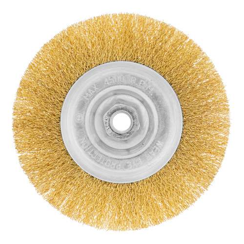 Щетка для УШМ, 150 мм, М14, плоская, латунированная витая проволока Matrix по ценам производителя в Казани с доставкой по всей России