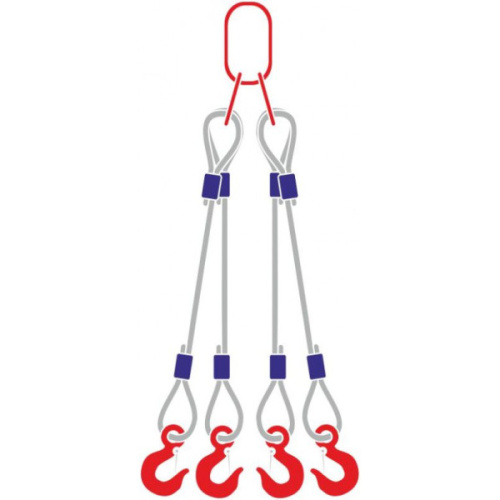 Строп канатный 4СК, с 4 крюками 1,6Т x 8М купить в Москве с доставкой по всей России | ProtosMarket.ru