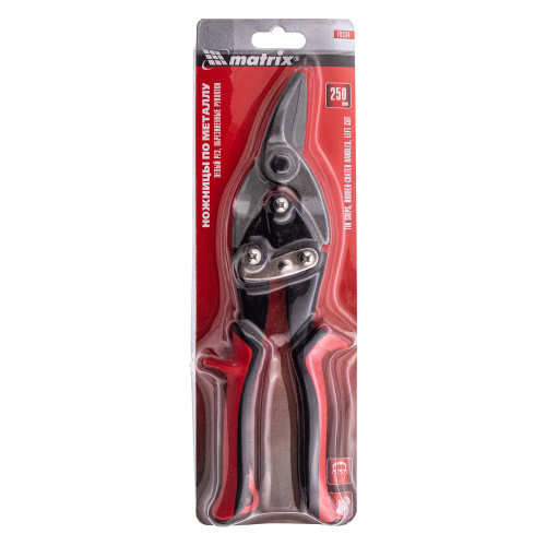 Ножницы по металлу, 250 мм, левые, обрезиненные рукоятки Matrix купить в Москве с доставкой по всей России | ProtosMarket.ru