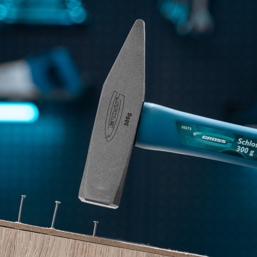 Молоток слесарный, 300 г, квадратный боек, фибергласовая обрезиненная рукоятка Gross по ценам производителя в Казани с доставкой по всей России