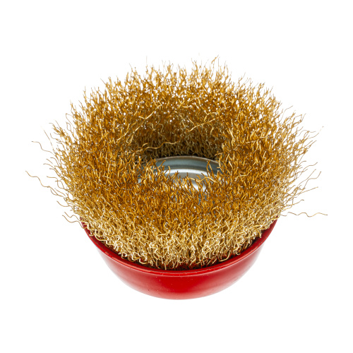 Щетка для УШМ, 65 мм, М14, "чашка", латунированная витая проволока Matrix по ценам производителя в Казани с доставкой по всей России