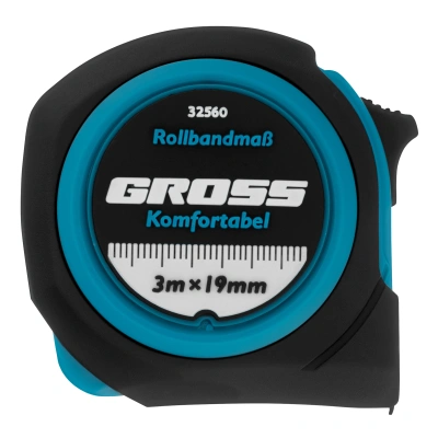Рулетка Komfortabel 3 м х 19 мм,обрезиненный корпус Gross по ценам производителя в Казани с доставкой по всей России