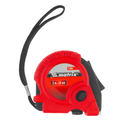 Рулетка Rubber,3 м х 16 мм,обрезиненный корпус Matrix по ценам производителя в Казани с доставкой по всей России