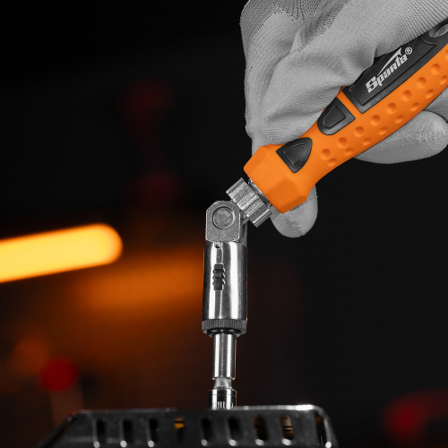 Отвертка реверсивная с шарниром, биты, торцевые головки, 18 шт, Sparta купить в Москве с доставкой по всей России | ProtosMarket.ru