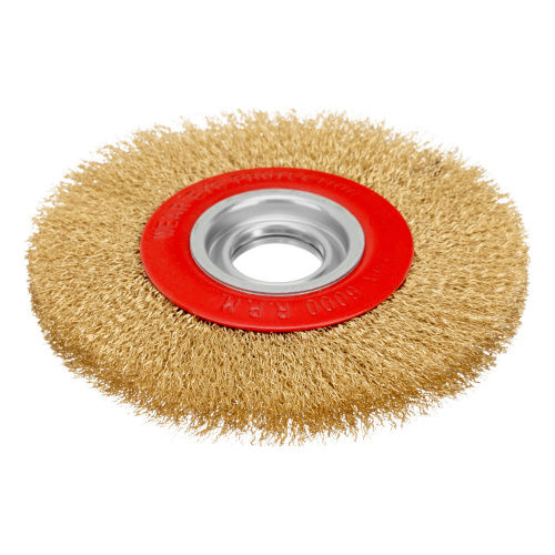 Щетка для точила, 175 мм, посадка 32 мм, плоская, латунированная витая проволока Matrix купить в Москве с доставкой по всей России | ProtosMarket.ru