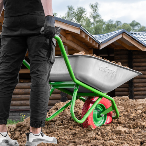 Тачка садово-строительная с PU колесом, грузоподъемность 180 кг, объем 90 л Сибртех купить в Москве с доставкой по всей России | ProtosMarket.ru