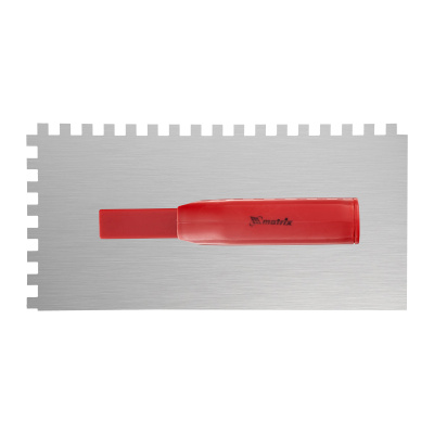Гладилка стальная, 280 x 130 мм, зеркальная полировка, пластмастмассовая ручка, зуб 8 x 8 мм Matrix по ценам производителя в Казани с доставкой по всей России
