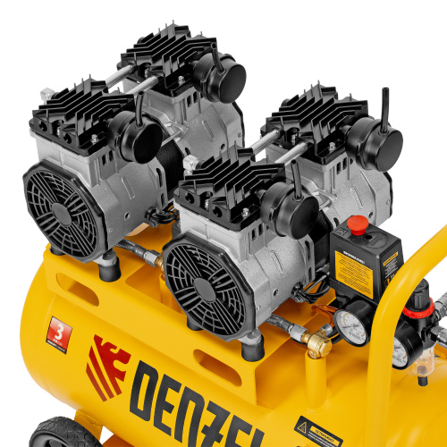 Компрессор безмасляный, малошумный DLS 2200/50, 2200 Вт, 2x1100, 50 л, 380 л/мин Denzel купить в Москве с доставкой по всей России | ProtosMarket.ru