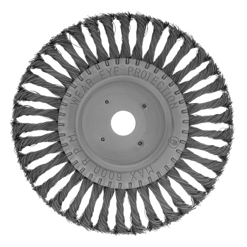 Щетка для УШМ, 200 мм, посадка 22.2 мм, плоская, крученая проволока 0.5 мм Сибртех по ценам производителя в Казани с доставкой по всей России
