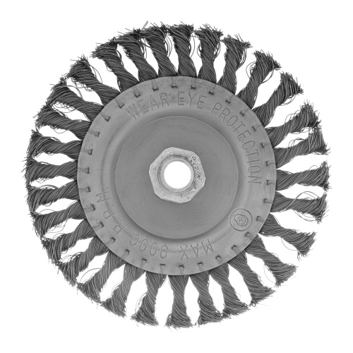 Щетка для УШМ 150 мм, М14, плоская, крученая проволока 0.35 мм Matrix купить в Москве с доставкой по всей России | ProtosMarket.ru