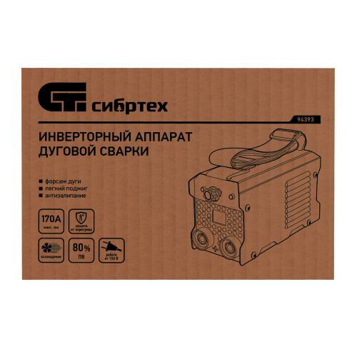 Инверторный аппарат дуговой сварки ИДС-170K, 170 А, ПВ 80%, диаметр электрода 1,6-3,2 мм Сибртех купить в Москве с доставкой по всей России | ProtosMarket.ru