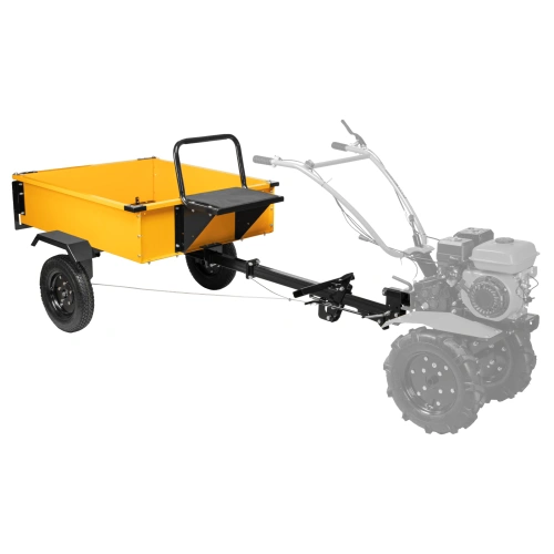 Прицеп для мотоблока TT-500, оцинк., груз. 500 кг, рег. сцепка, колеса 4.00-10, в упаковке Denzel по ценам производителя в Казани с доставкой по всей России