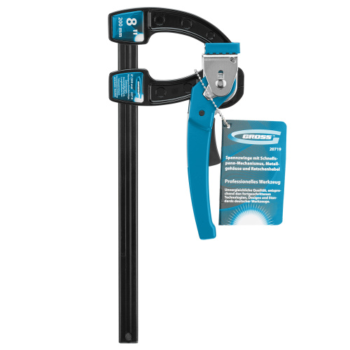 Струбцина реечная быстрозажимная 8, металлический корпус, рычажный храповой механизм, 200 мм Gross купить в Москве с доставкой по всей России | ProtosMarket.ru