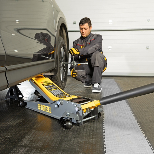 Домкрат гидравлический подкатной, 3 т, 85-610 мм, быстрый подъем, низ. подхват, проф, SUV Denzel по ценам производителя в Казани с доставкой по всей России