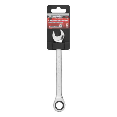 Ключ комбинированный трещоточный, 13 мм, CrV, зеркальный хром Matrix Professional купить в Москве с доставкой по всей России | ProtosMarket.ru
