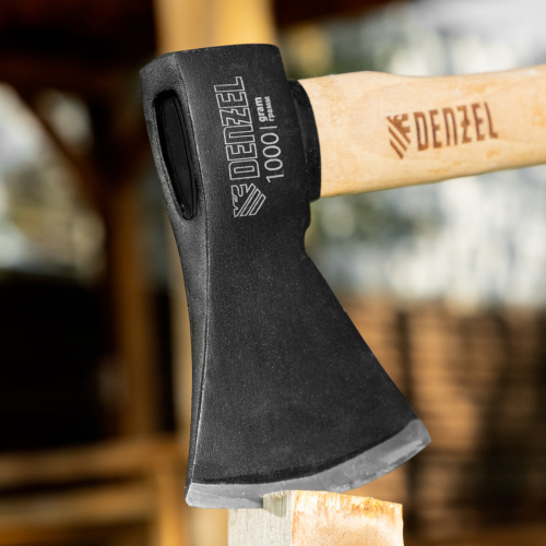 Топор, 1000 г, кованый, буковое топорище Denzel купить в Москве с доставкой по всей России | ProtosMarket.ru