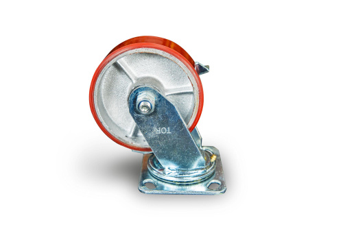 Колесо большегрузное поворотное SCpb 55 125 мм полиуретановое с тормозом (N) купить в Москве с доставкой по всей России | ProtosMarket.ru