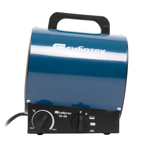 Тепловая пушка ТВ-3М (тепловентилятор), 230 В, 3 режима: вентилятор/1500 Вт /3000 Вт Сибртех по ценам производителя в Казани с доставкой по всей России