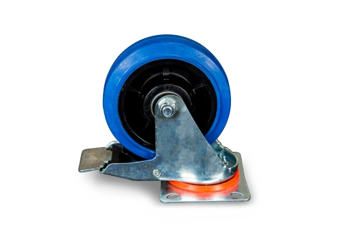 Колесо поворотное из эластичной резины MW150 150 мм с тормозом по ценам производителя в Казани с доставкой по всей России