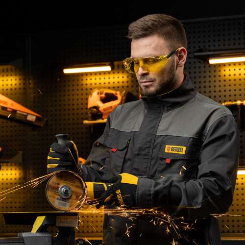 Очки защитные открытые, поликарбонатные, увеличенная желтая линза, регулируемые дужки Denzel купить в Москве с доставкой по всей России | ProtosMarket.ru