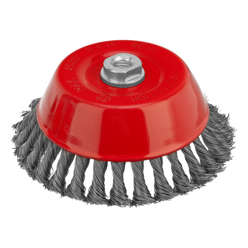 Щетка для УШМ, 150 мм, М14, "чашка", крученая проволока 0.5 мм Matrix по ценам производителя в Казани с доставкой по всей России