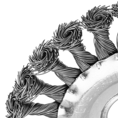 Щетка для УШМ 125 мм, посадка 22.2 мм, плоская, крученая проволока 0.5 мм Matrix по ценам производителя в Казани с доставкой по всей России