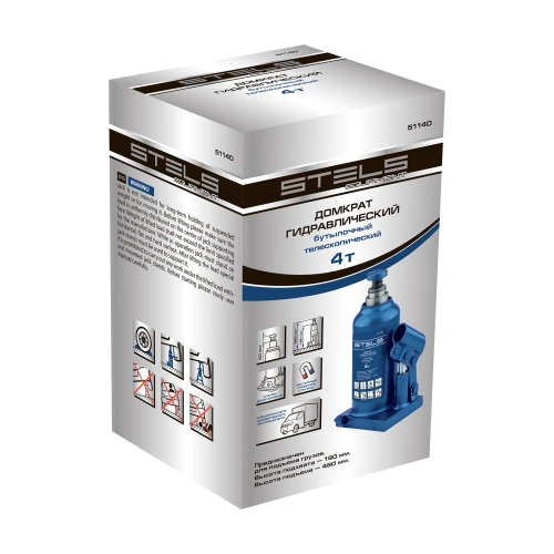 Домкрат гидравлический бутылочный телескопический, 4 т, h подъема 190-480 мм Stels купить в Москве с доставкой по всей России | ProtosMarket.ru