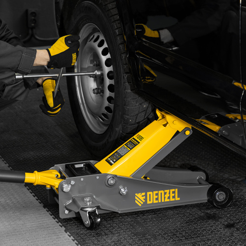 Домкрат гидравлический подкатной, 3 т, 125-470 мм, быстрый подъем, проф. Denzel по ценам производителя в Казани с доставкой по всей России