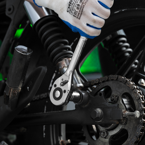 Ключ-трещотка 1/2", 45 зубьев, цельнометаллический, с быстрым сбросом, CrV, хром Сибртех купить в Москве с доставкой по всей России | ProtosMarket.ru