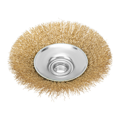 Щетка для УШМ, 115 мм, М14, "тарелка", латунированная витая проволока Matrix по ценам производителя в Казани с доставкой по всей России