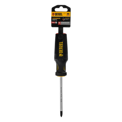 Отвертка, PH2х100 мм, S2, 3к рукоятка Denzel по ценам производителя в Казани с доставкой по всей России