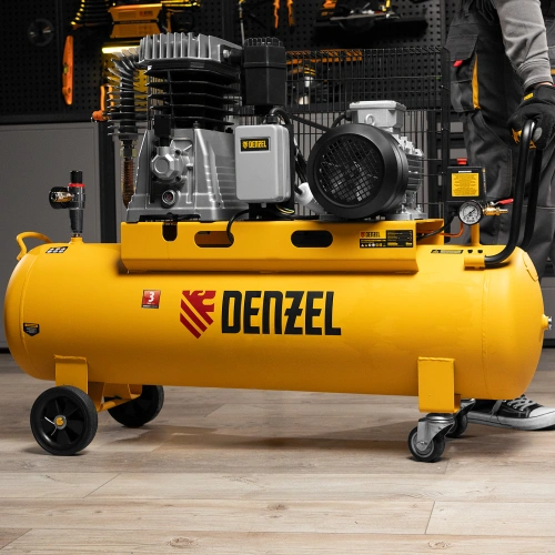 Компрессор воздушный, ременный привод BCI4000-T/100, 4.0 кВт, 100 литров, 690 л/мин Denzel по ценам производителя в Казани с доставкой по всей России