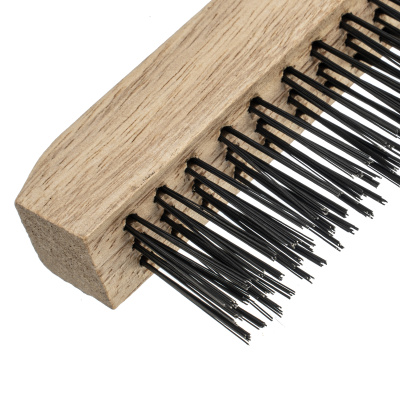 Щетка зачистная трехрядная, закаленная прямая проволока с деревянной ручкой Сибртех по ценам производителя в Казани с доставкой по всей России