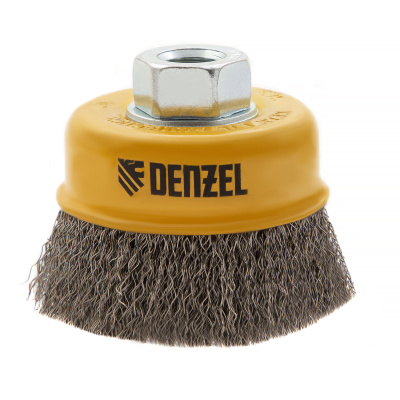 Щетка для УШМ, 75 мм, "Чашка", витая нержавеющая проволока 0.3 мм, М14 Denzel по ценам производителя в Казани с доставкой по всей России