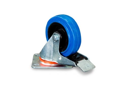 Колесо поворотное резина SRCLb 42 100 мм с тормозом (F) по ценам производителя в Казани с доставкой по всей России