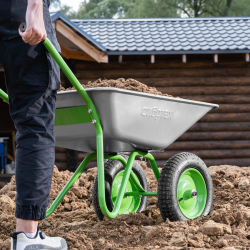 Тачка садовая, 2-х колесная, грузоподъемность 120 кг, объем 65 л Сибртех по ценам производителя в Казани с доставкой по всей России