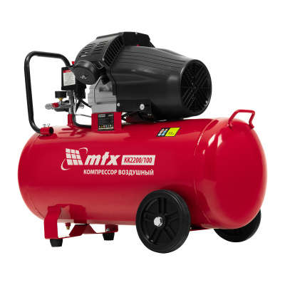 Компрессор воздушный КК-2200/100, 2,2 кВт, 350 л/мин, 100 л, прямой привод, масляный MTX купить в Москве с доставкой по всей России | ProtosMarket.ru