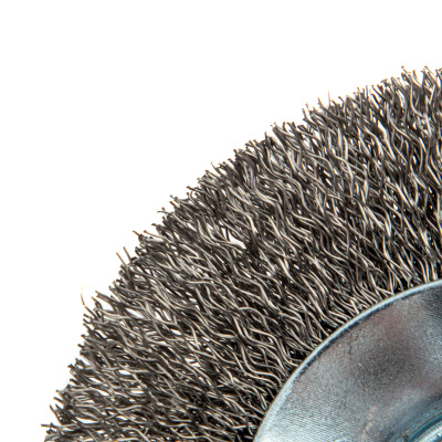 Щетка для УШМ, 100 мм, "Тарелка", витая нержавеющая проволока 0.3 мм, М14 Denzel по ценам производителя в Казани с доставкой по всей России