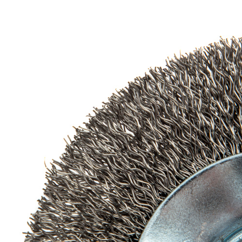 Щетка для УШМ, 100 мм, "Тарелка", витая нержавеющая проволока 0.3 мм, М14 Denzel по ценам производителя в Казани с доставкой по всей России