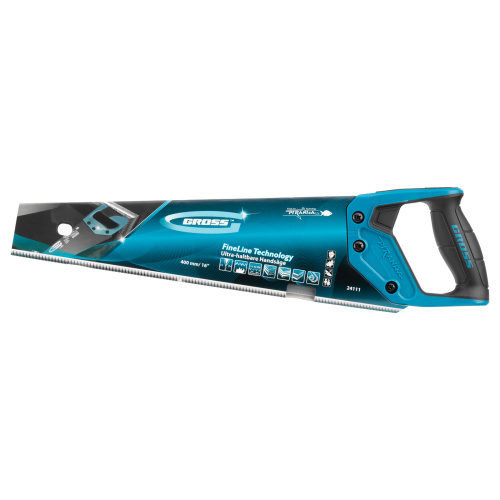 Ножовка по дереву "Piranha", 400 мм, 11-12 TPI, зуб-3D, каленый зуб, тефлоновое покрытие полотна, двухкомпонентная рукоятка Gross купить в Москве с доставкой по всей России | ProtosMarket.ru